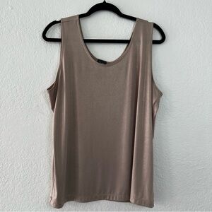 Chico's Travelers Top Gold Shimmer Tank Top Metallic Casual Shell Women's Size 3